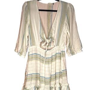 Elan Boho Tie-Front Mini Dress Size M Women’s Beach Summer Spring